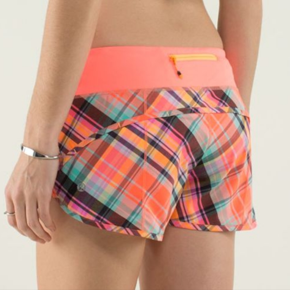 RARE Lululemon Speed Short Rad Plaid Very Light Flare